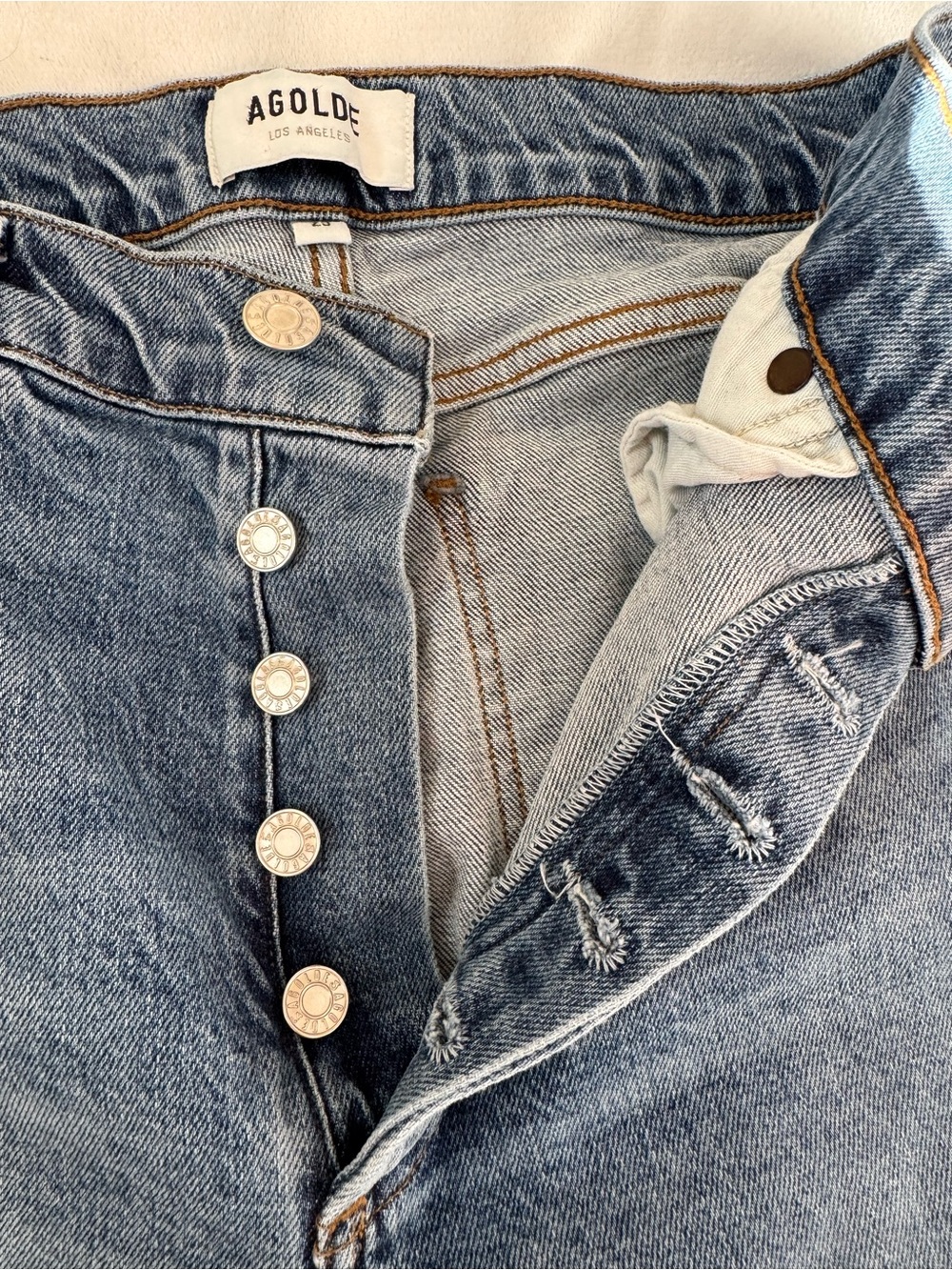 AGOLDE Premium High Rise Straight Leg Jeans - Picture 3 of 8